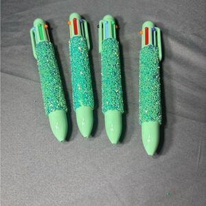 4 New Jot Green Pens with Metal Tip NWT